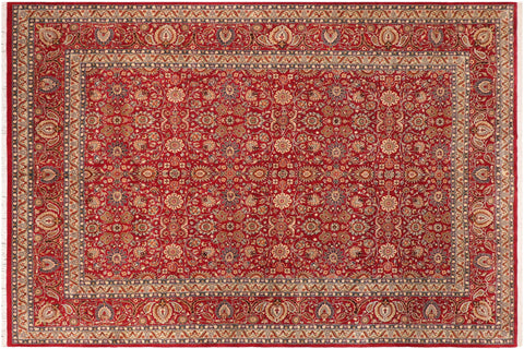 handmade Transitional New Asif Red Green Hand Knotted RECTANGLE 100% WOOL area rug 10x14