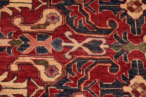handmade Geometric Super Kazak Red Beige Hand Knotted RECTANGLE 100% WOOL area rug 8' x 11'