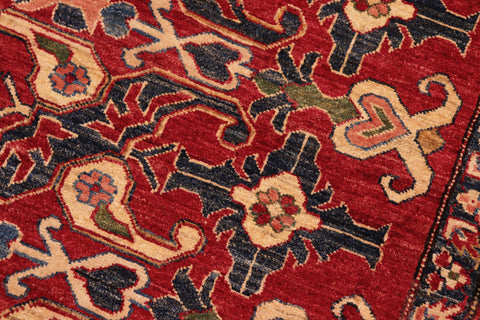 handmade Geometric Super Kazak Red Beige Hand Knotted RECTANGLE 100% WOOL area rug 8' x 11'