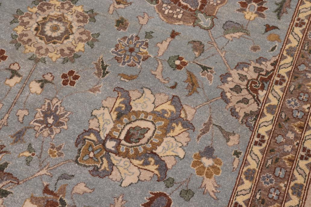 handmade Transitional Design Lt. Blue Tan Hand Knotted RECTANGLE 100% WOOL area rug 10x14