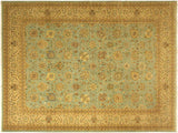 handmade Transitional Design Lt. Blue Tan Hand Knotted RECTANGLE 100% WOOL area rug 10x14