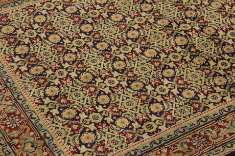 handmade Transitional  Blue Red Hand Knotted RECTANGLE 100% WOOL area rug 4X6