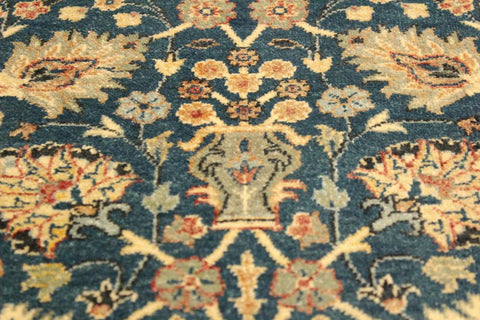 handmade Transitional Design Teal Ivory Hand Knotted RECTANGLE 100% WOOL area rug 4'X6'