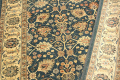 handmade Transitional Design Teal Ivory Hand Knotted RECTANGLE 100% WOOL area rug 4'X6'