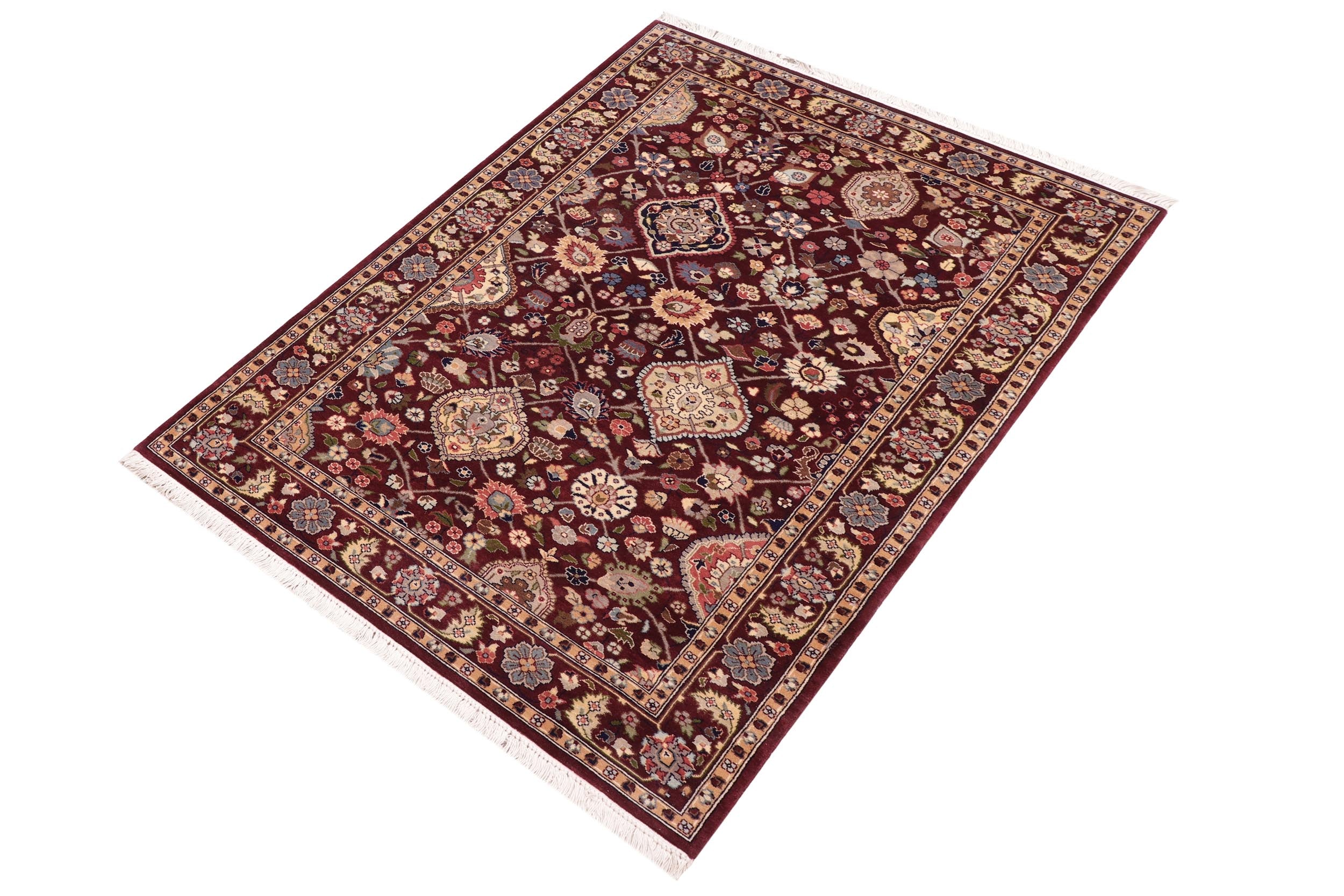 handmade Traditional Design Aubergine Aubergine Hand Knotted RECTANGLE 100% WOOL area rug 3x5