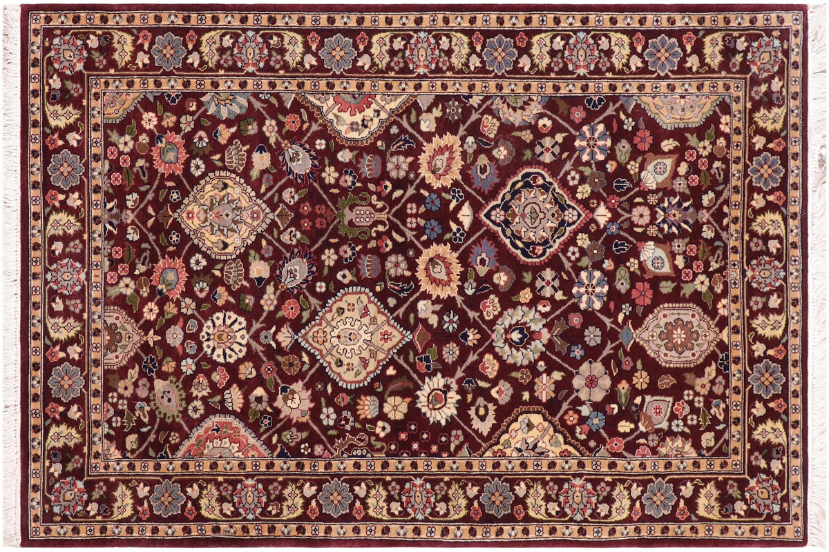 handmade Traditional Design Aubergine Aubergine Hand Knotted RECTANGLE 100% WOOL area rug 3x5