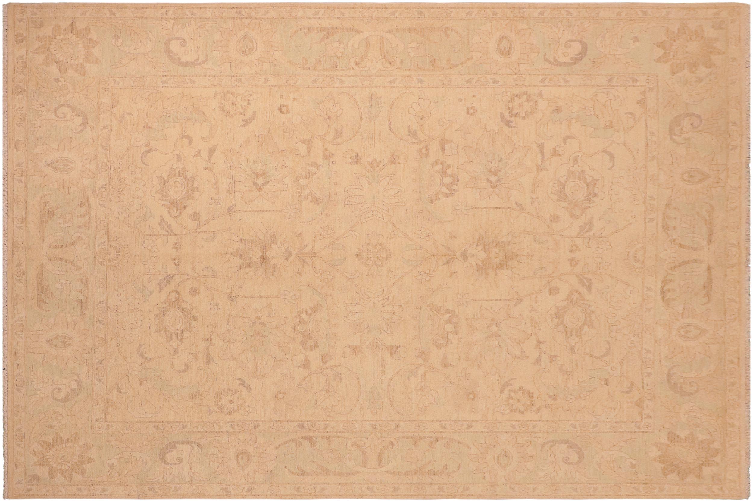 handmade Traditional Kafkaz Lt. Tan Lt. Green Hand Knotted RECTANGLE 100% WOOL area rug 8x10