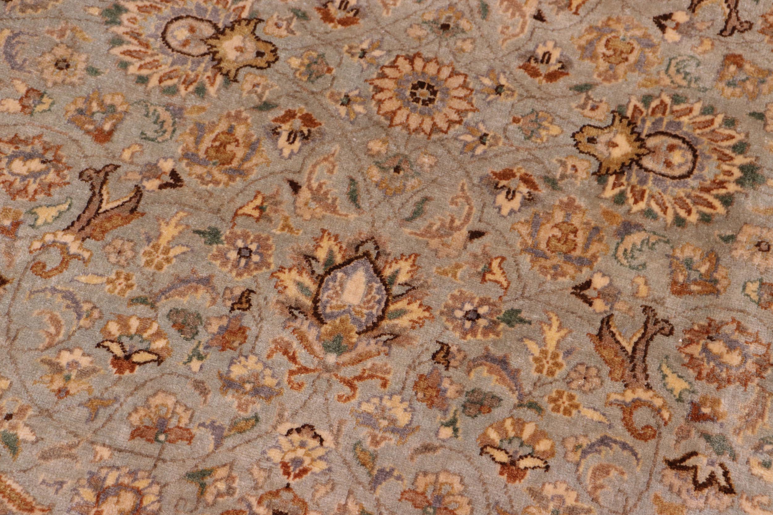 handmade Traditional  Lt. Blue Tan Hand Knotted RECTANGLE 100% WOOL area rug 8' x 10'