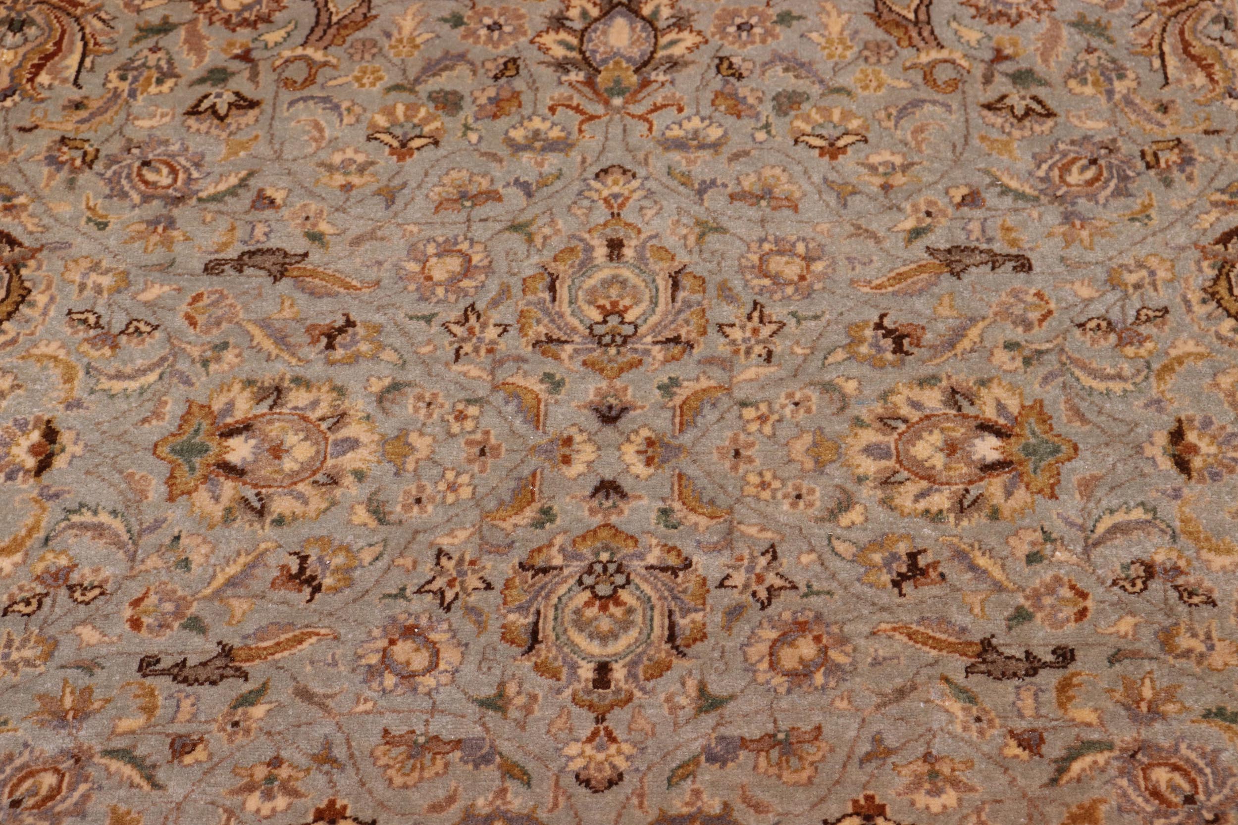 handmade Traditional  Lt. Blue Tan Hand Knotted RECTANGLE 100% WOOL area rug 8' x 10'