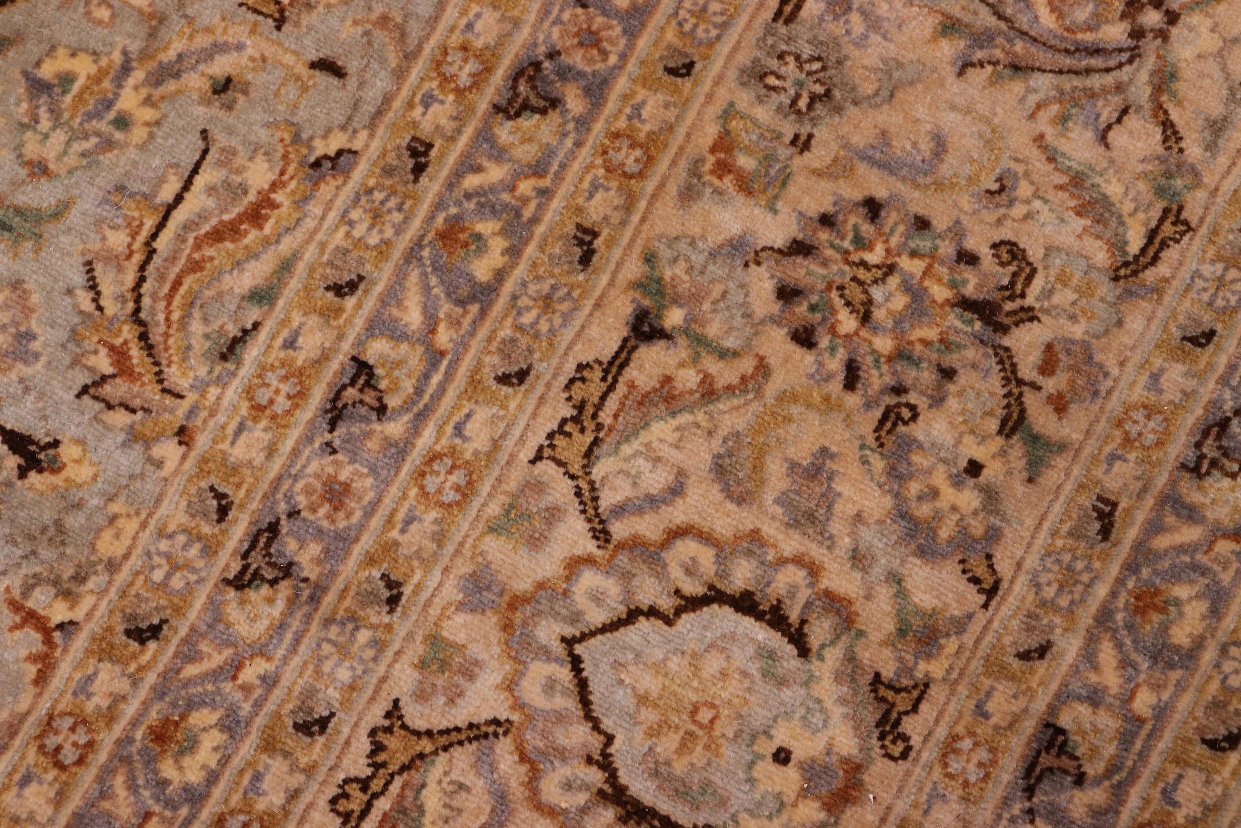 handmade Traditional  Lt. Blue Tan Hand Knotted RECTANGLE 100% WOOL area rug 8' x 10'