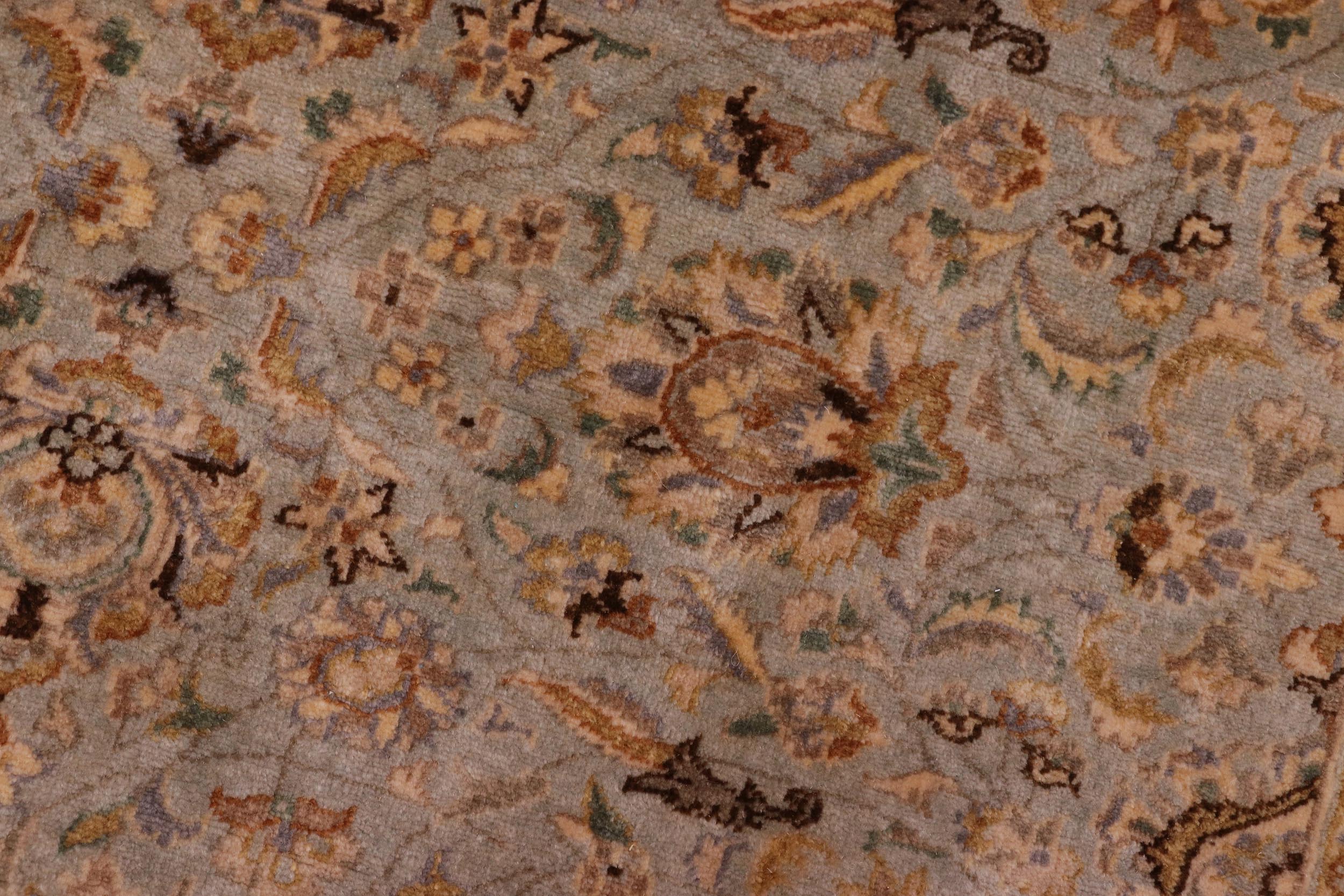 handmade Traditional  Lt. Blue Tan Hand Knotted RECTANGLE 100% WOOL area rug 8' x 10'