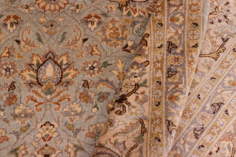 handmade Traditional  Lt. Blue Tan Hand Knotted RECTANGLE 100% WOOL area rug 8' x 10'