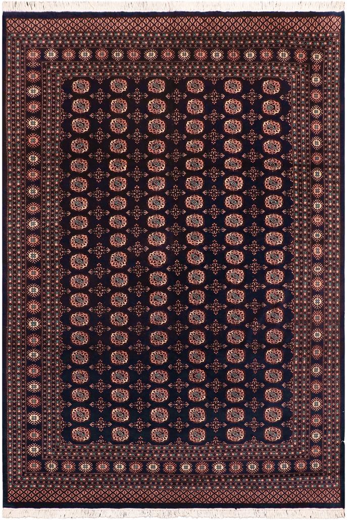 handmade Geometric Bokhara Blue Blue Hand Knotted RECTANGLE 100% WOOL area rug 8X10