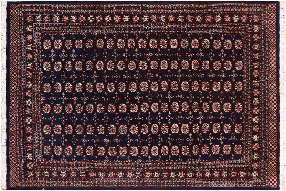 handmade Geometric Bokhara Blue Blue Hand Knotted RECTANGLE 100% WOOL area rug 8X10