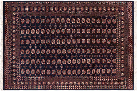 handmade Geometric Bokhara Blue Blue Hand Knotted RECTANGLE 100% WOOL area rug 8X10