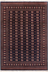 handmade Geometric Bokhara Blue Blue Hand Knotted RECTANGLE 100% WOOL area rug 8X10