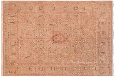 handmade Traditional Tajdar Tan Tan Hand Knotted RECTANGLE 100% WOOL area rug 8x9