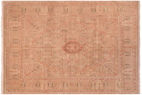 handmade Traditional Tajdar Tan Tan Hand Knotted RECTANGLE 100% WOOL area rug 8 x 9