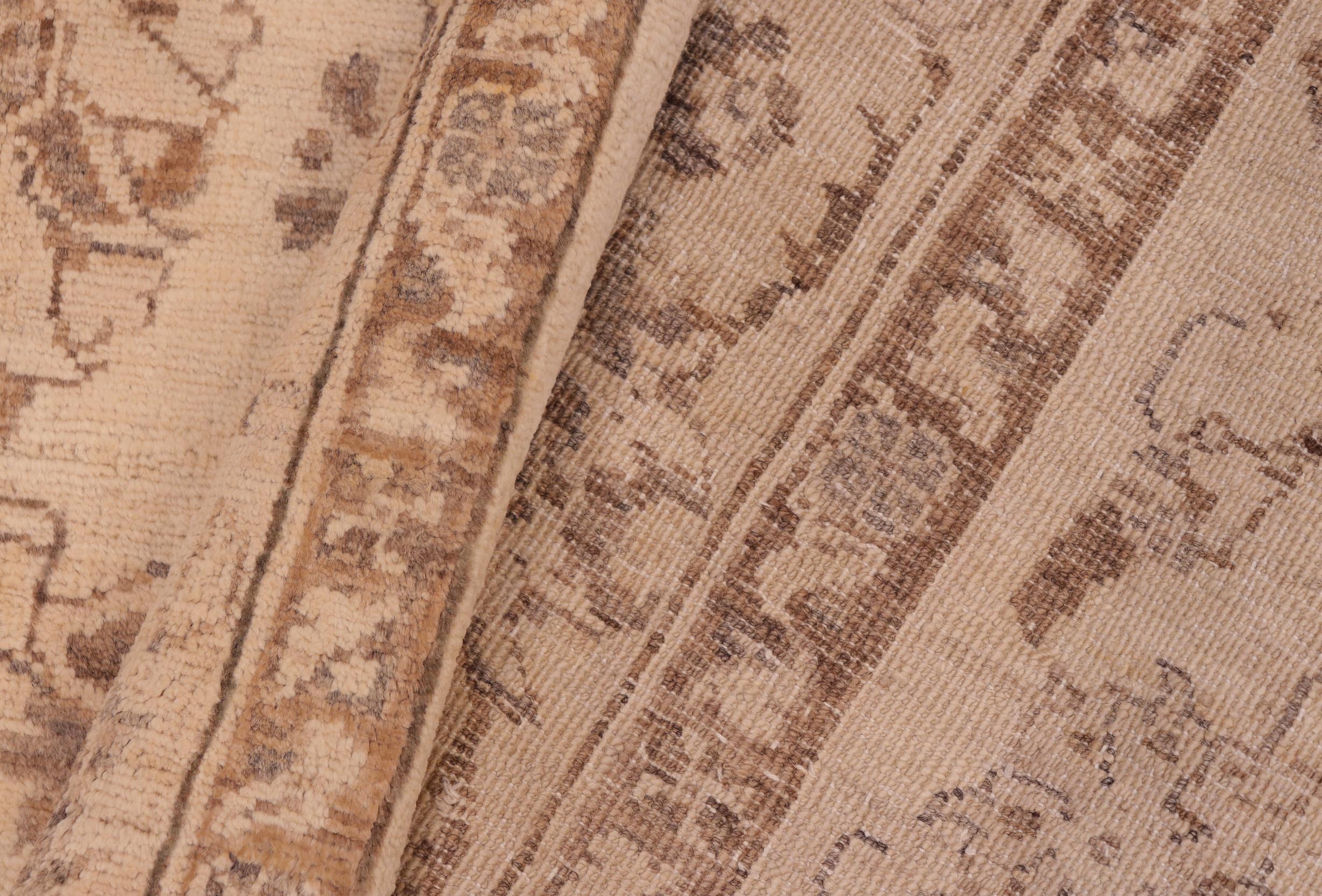 handmade Traditional Kafkaz Tan Brown Hand Knotted RECTANGLE 100% WOOL area rug 6x9