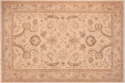handmade Traditional Kafkaz Tan Brown Hand Knotted RECTANGLE 100% WOOL area rug 6x9