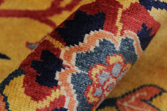 handmade Geometric Super Kazak Gold Red Hand Knotted RUNNER 100% WOOL area rug 3X10