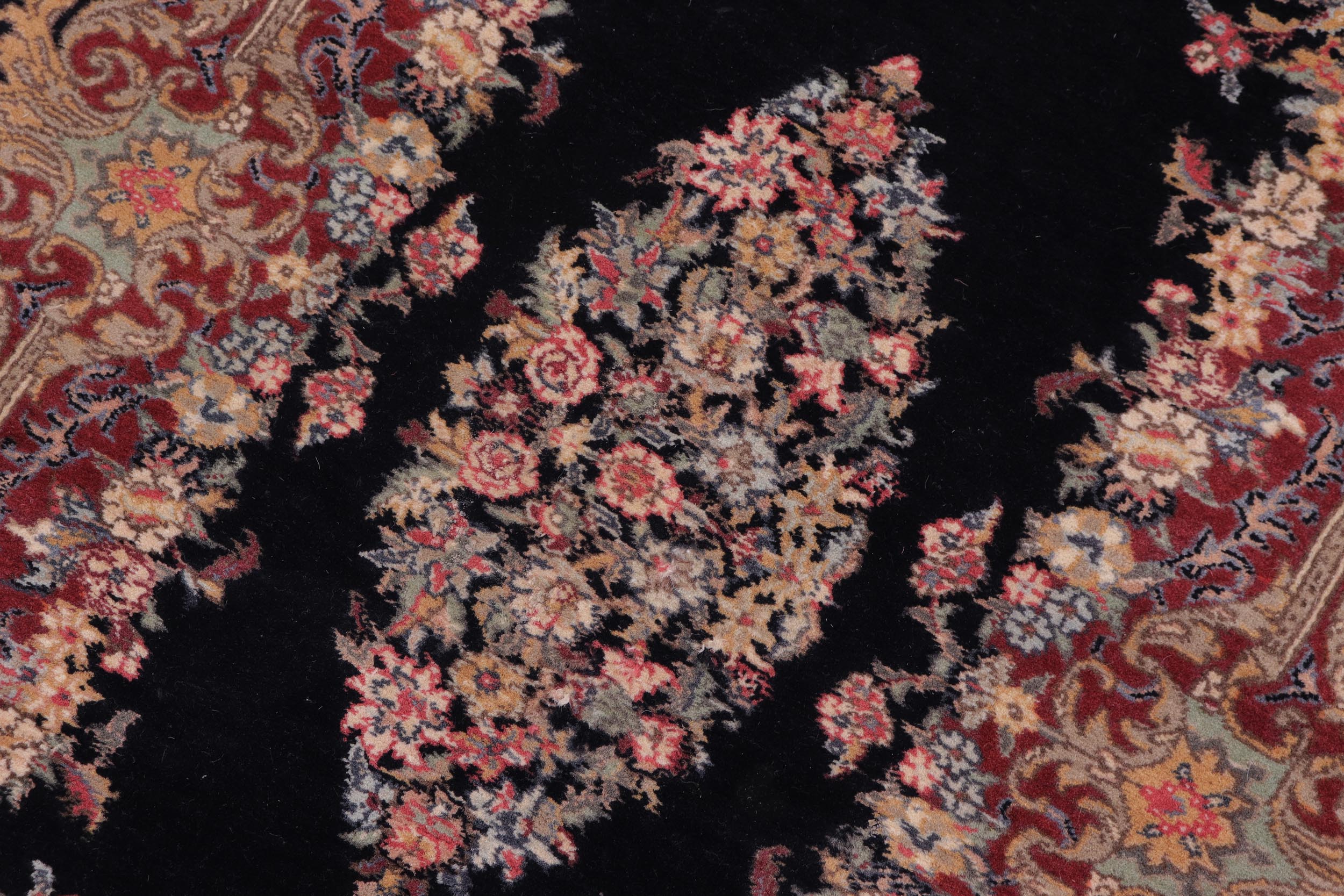 handmade Traditional Abusson Black Black Hand Knotted RECTANGLE 100% WOOL area rug 3x5