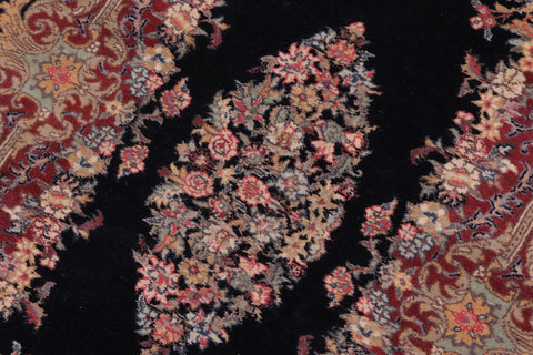 handmade Traditional Abusson Black Black Hand Knotted RECTANGLE 100% WOOL area rug 3x5