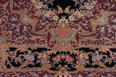 handmade Traditional Abusson Black Black Hand Knotted RECTANGLE 100% WOOL area rug 3x5