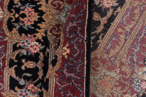 handmade Traditional Abusson Black Black Hand Knotted RECTANGLE 100% WOOL area rug 3x5