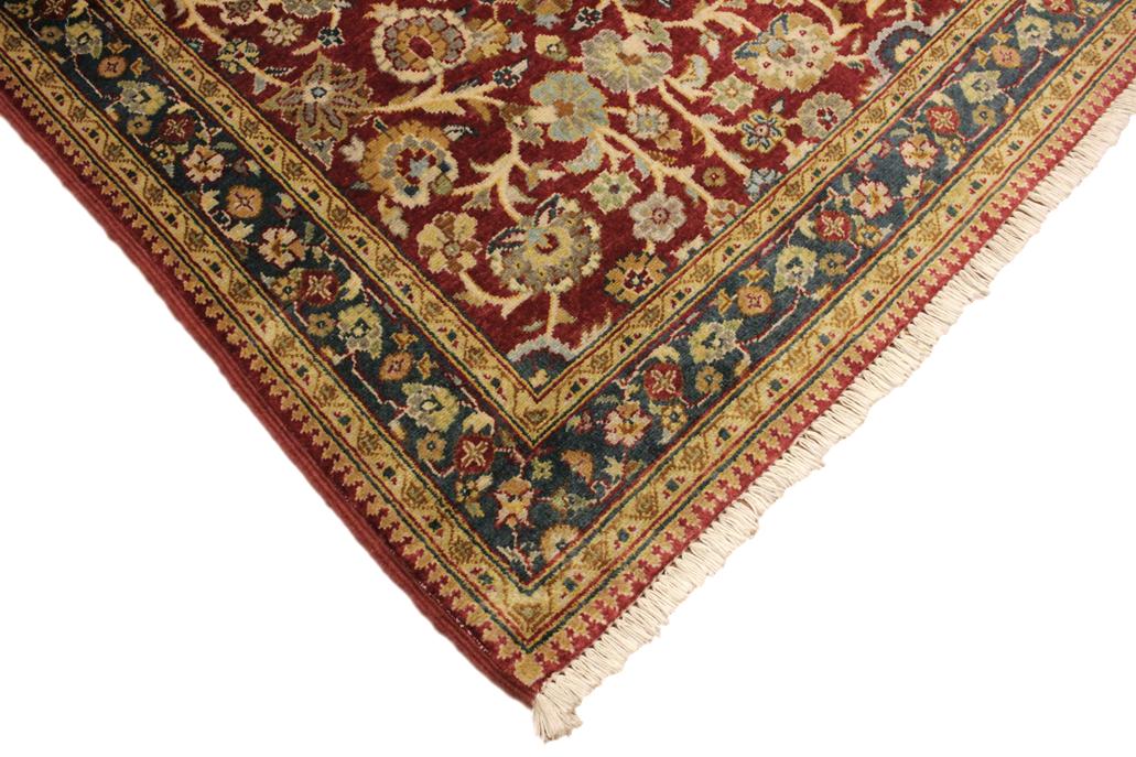 handmade Transitional  Red Teal Hand Knotted RECTANGLE 100% WOOL area rug 3'X5'