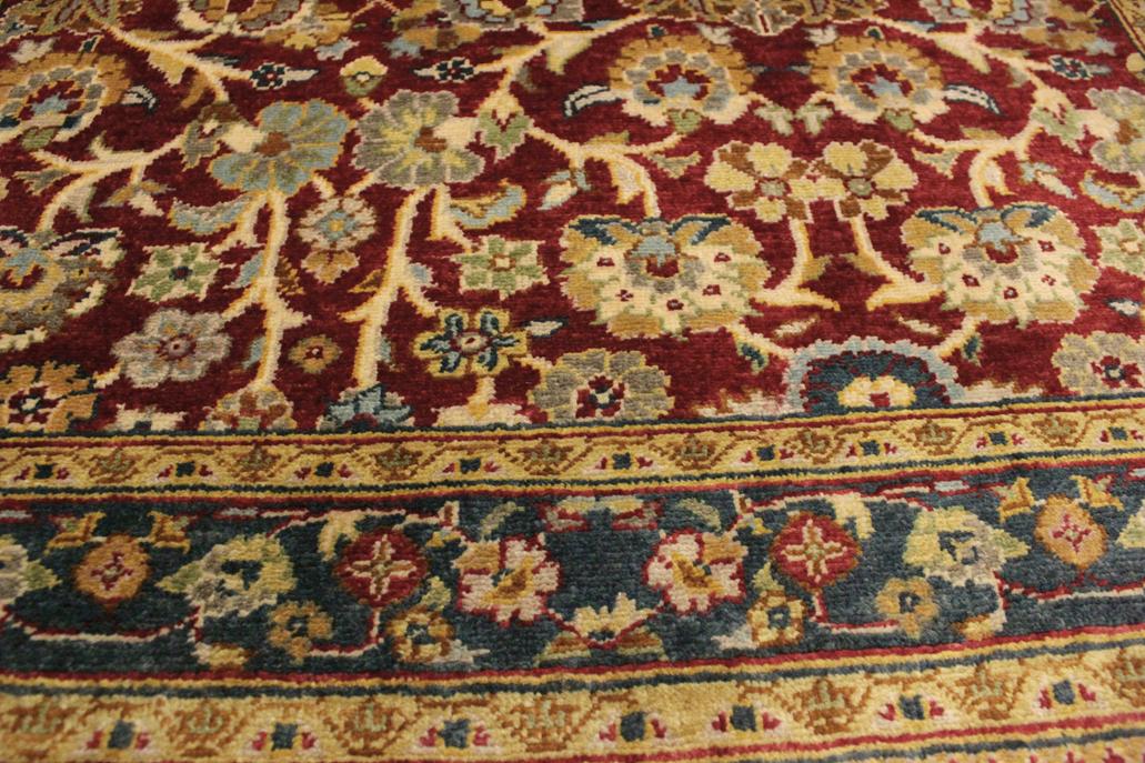 handmade Transitional  Red Teal Hand Knotted RECTANGLE 100% WOOL area rug 3'X5'