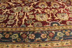 handmade Transitional  Red Teal Hand Knotted RECTANGLE 100% WOOL area rug 3'X5'