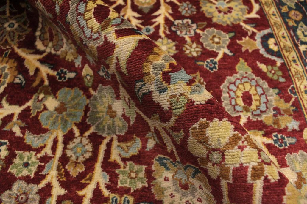 handmade Transitional  Red Teal Hand Knotted RECTANGLE 100% WOOL area rug 3'X5'