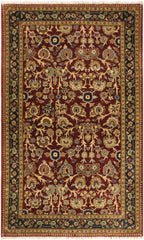 handmade Transitional  Red Teal Hand Knotted RECTANGLE 100% WOOL area rug 3'X5'