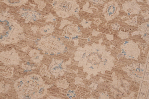 handmade Transitional Kafkaz Brown Tan Hand Knotted RECTANGLE 100% WOOL area rug 6' x 9'