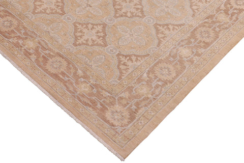 handmade Transitional Kafkaz Tan Brown Hand Knotted RECTANGLE 100% WOOL area rug 6' x 9'