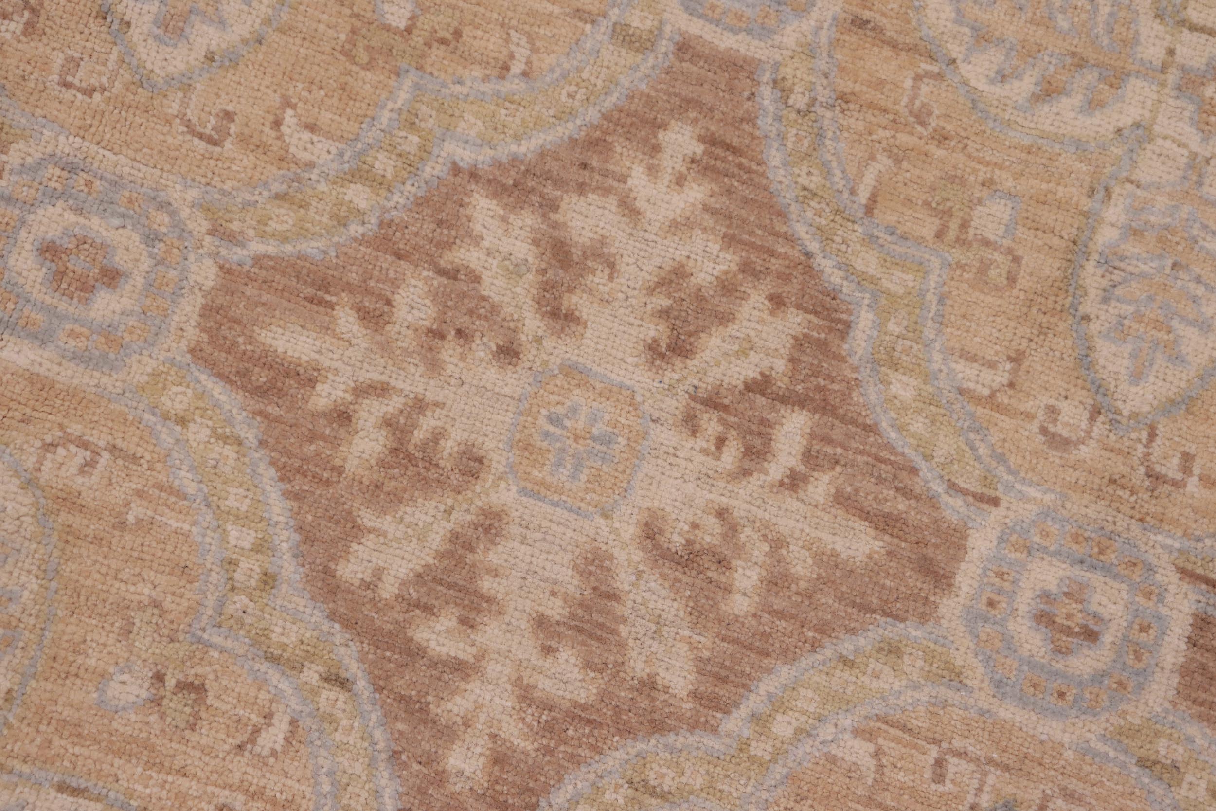 handmade Transitional Kafkaz Tan Brown Hand Knotted RECTANGLE 100% WOOL area rug 6' x 9'