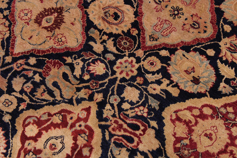 handmade Traditional Kirman Blue Red Hand Knotted RECTANGLE 100% WOOL area rug 9x12
