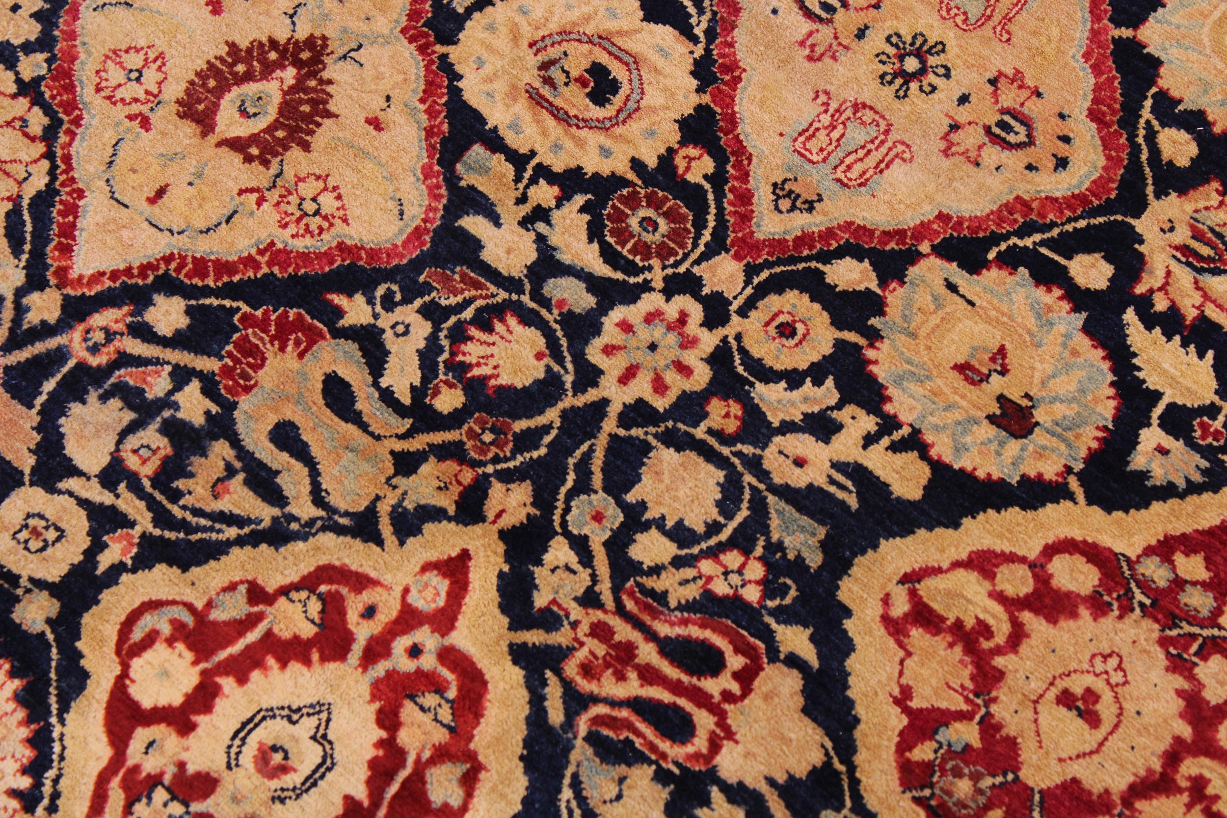 handmade Traditional Kirman Blue Red Hand Knotted RECTANGLE 100% WOOL area rug 9 x 12