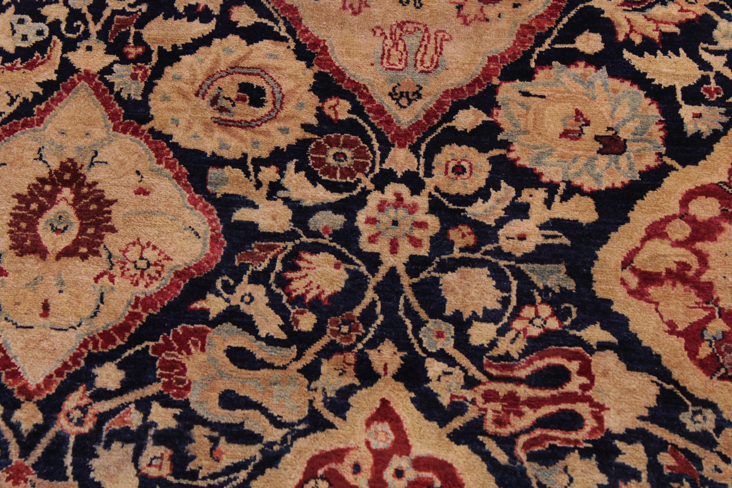 handmade Traditional Kirman Blue Red Hand Knotted RECTANGLE 100% WOOL area rug 9x12