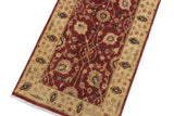 handmade Traditional Kirman Red Gold Hand Knotted RUNNER 100% WOOL area rug 3 x 12