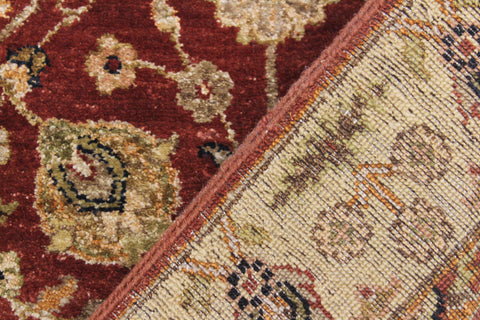 handmade Transitional Kirman Red Gold Hand Knotted RUNNER 100% WOOL area rug 3' x 12'