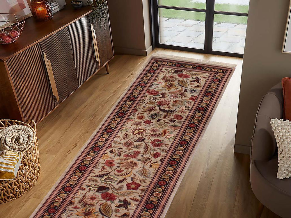 handmade Transitional Gulberg Taupe Black Hand Knotted RUNNER 100% WOOL area rug 3x16