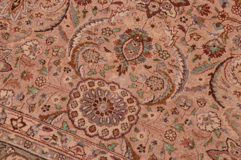 handmade Transitional Qaseem Bond Tan Lt. Green Hand Knotted SQUARE 100% WOOL area rug 6 x 6