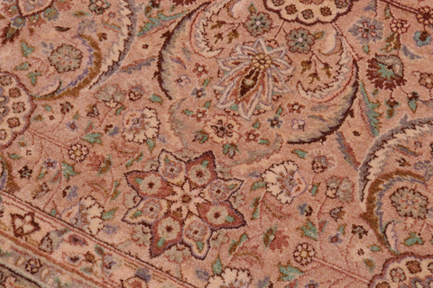 handmade Transitional Qaseem Bond Tan Lt. Green Hand Knotted SQUARE 100% WOOL area rug 6 x 6