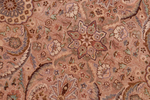 handmade Transitional Qaseem Bond Tan Lt. Green Hand Knotted SQUARE 100% WOOL area rug 6 x 6