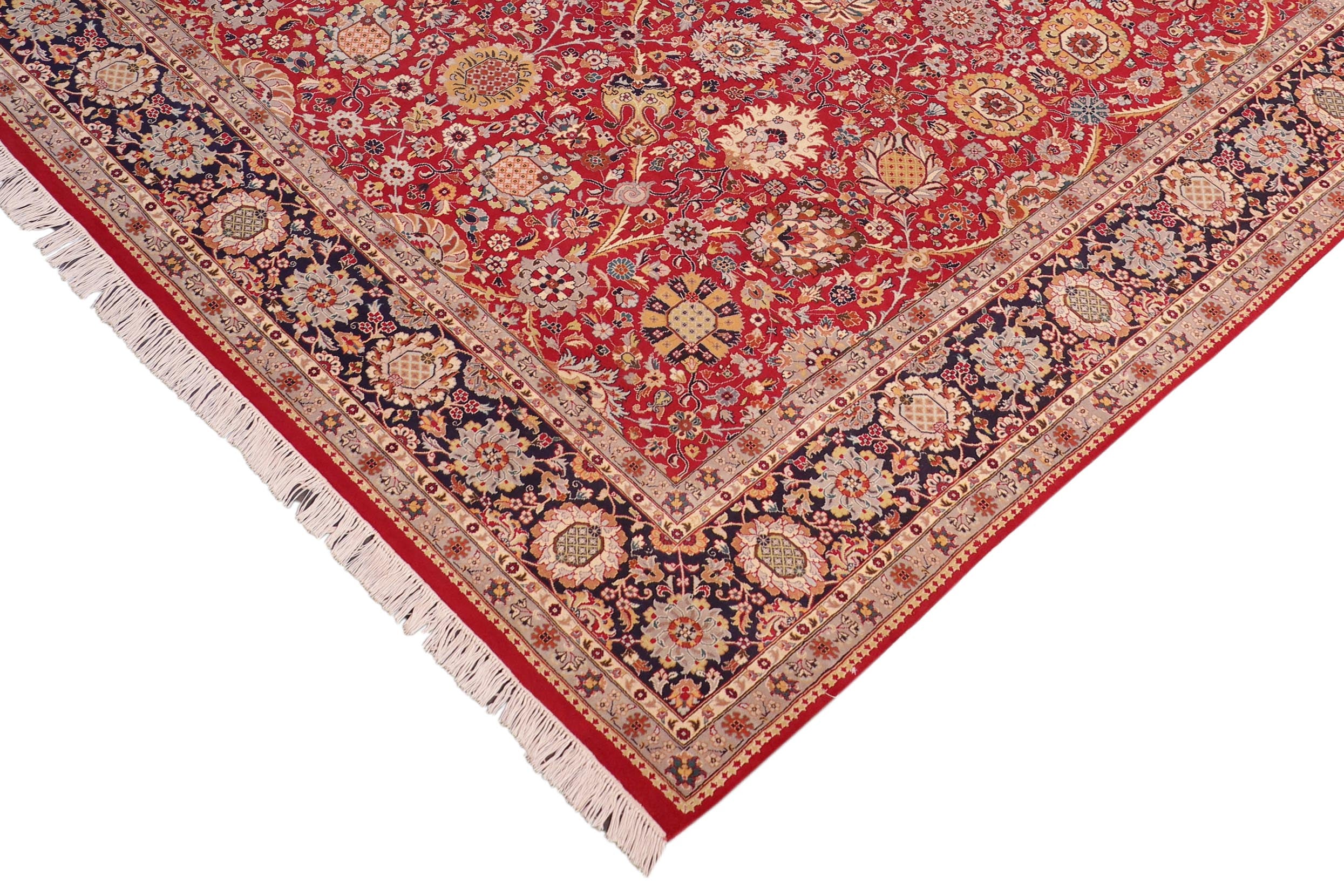 handmade Transitional  Red Blue Hand Knotted RECTANGLE 100% WOOL area rug 8x10