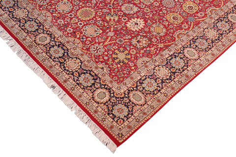 handmade Transitional  Red Blue Hand Knotted RECTANGLE 100% WOOL area rug 8x10
