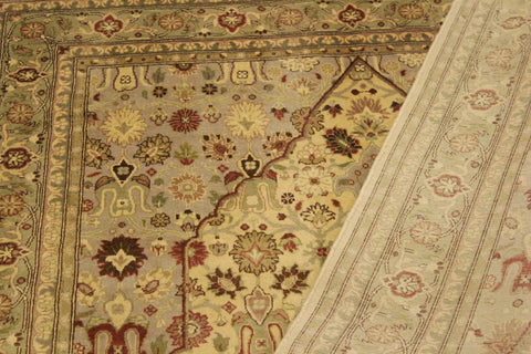 handmade Traditional Tabriz Beige Green Hand Knotted RECTANGLE 100% WOOL area rug 4x6