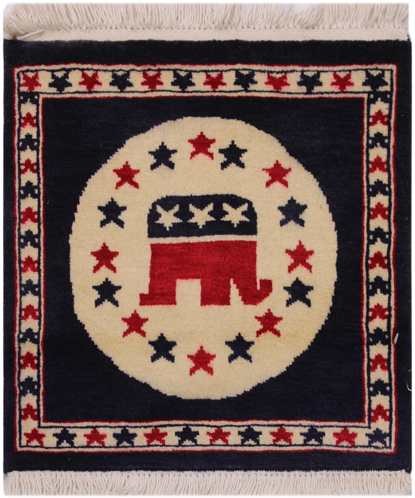 handmade Geometric Bokhara Beige Blue Hand Knotted SQUARE 100% WOOL area rug 2x2